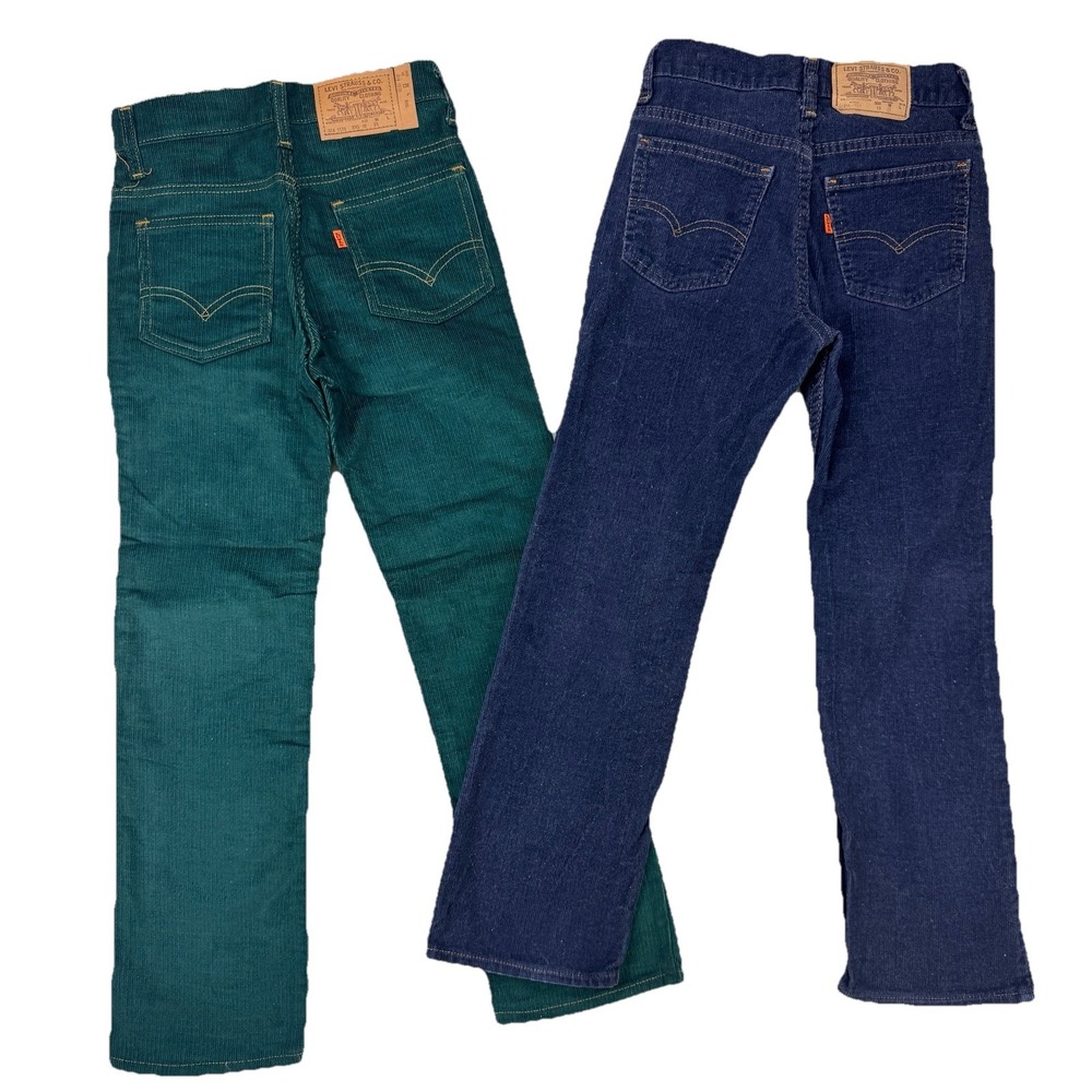 Vintage 70s Levi's 539 Orange Tab Corduroy Pants Lot Boys‎ 10 (25x25) Talon 42